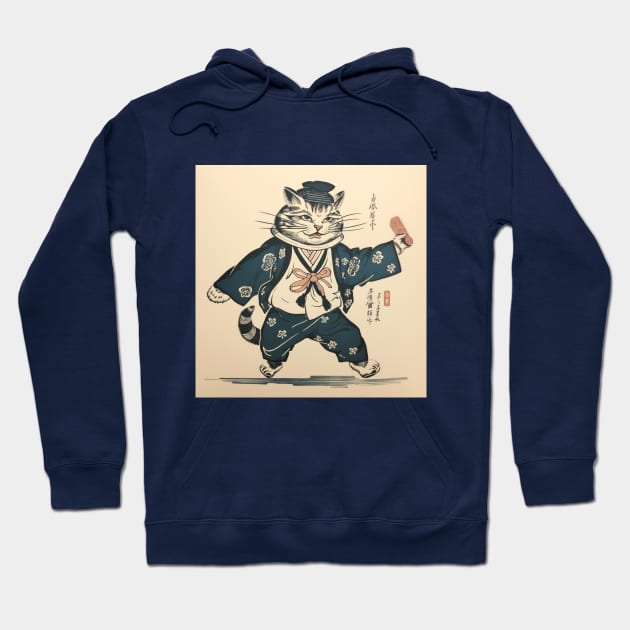 Edo cat Hoodie by SHAKIR GAUTAMA 